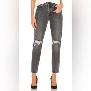 Anine Bing Brenda Jeans Women's High Waist Rip Slim Leg Jeans Grey - Size: 25